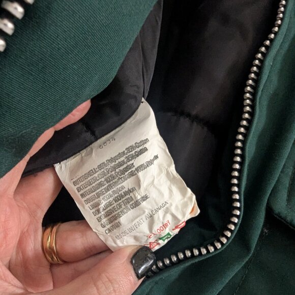 FOREST GREEN CORDUROY COLLAR VINTAGE PUFFER JACKET - Picture 3 of 3